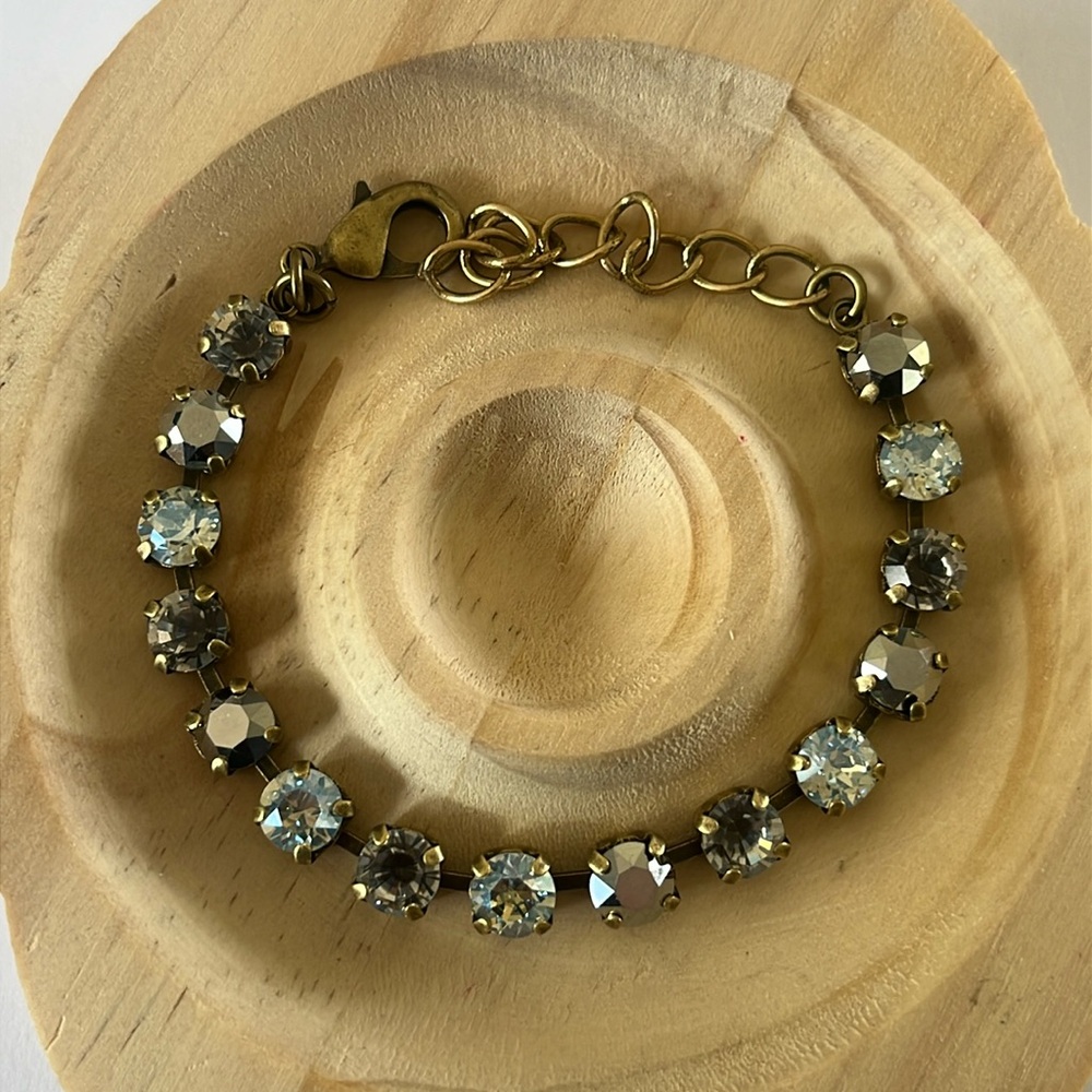 Swarovski Crystal vintage Brass Bracelet